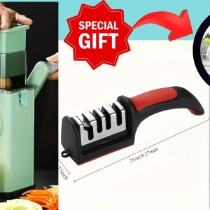 3 in 1 Food Grating machine with knife sharpener , brush and paste storage rack and free food peeler